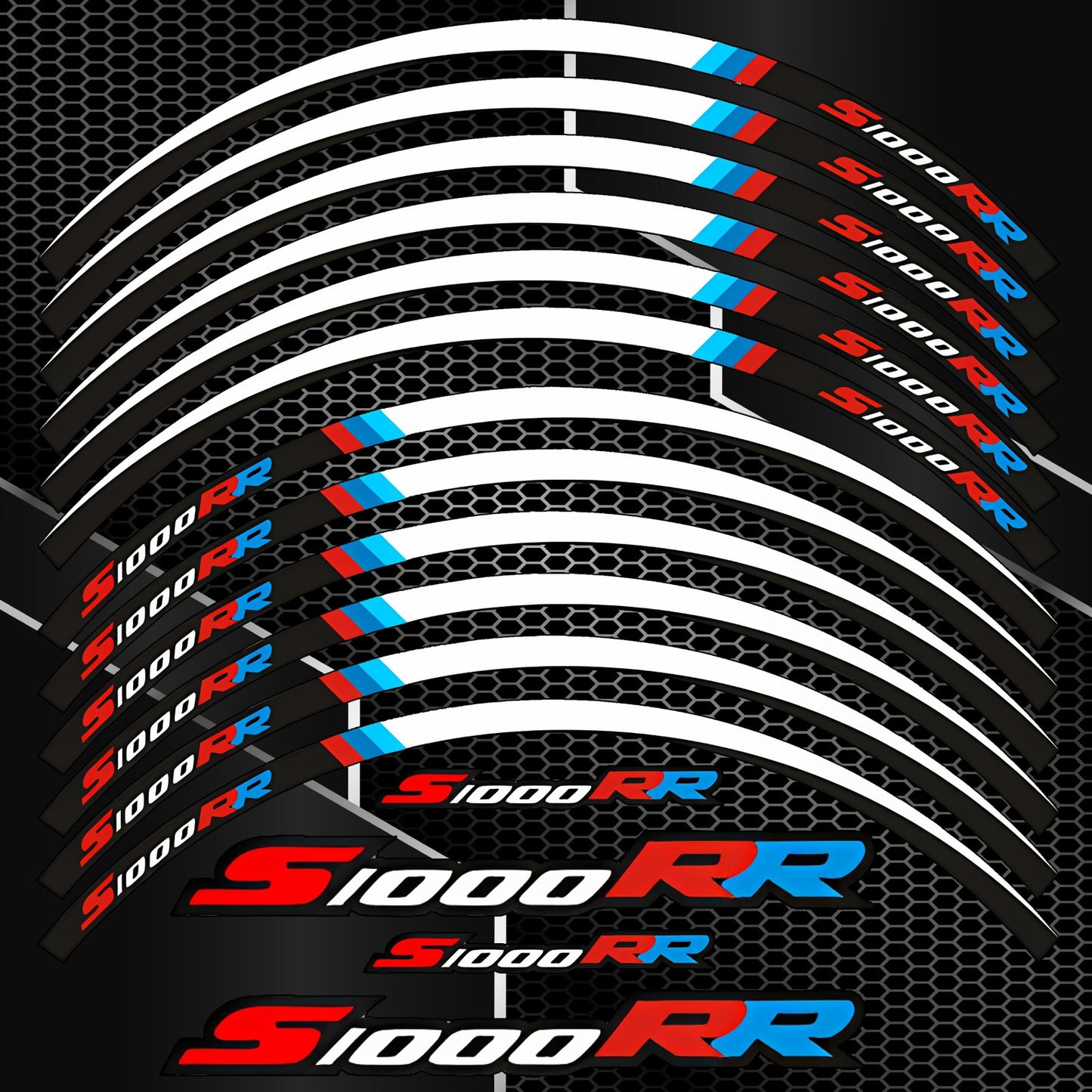 Motorcycle Wheel Rim Stickers – BMW S1000RR Decals Stripes M Sport