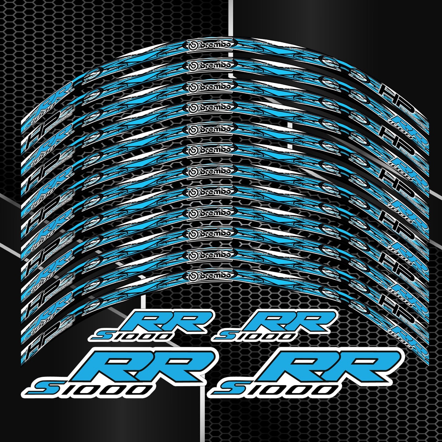 Motorcycle Wheel Rim Stickers – BMW S1000R HP Stripes M Sport Decals