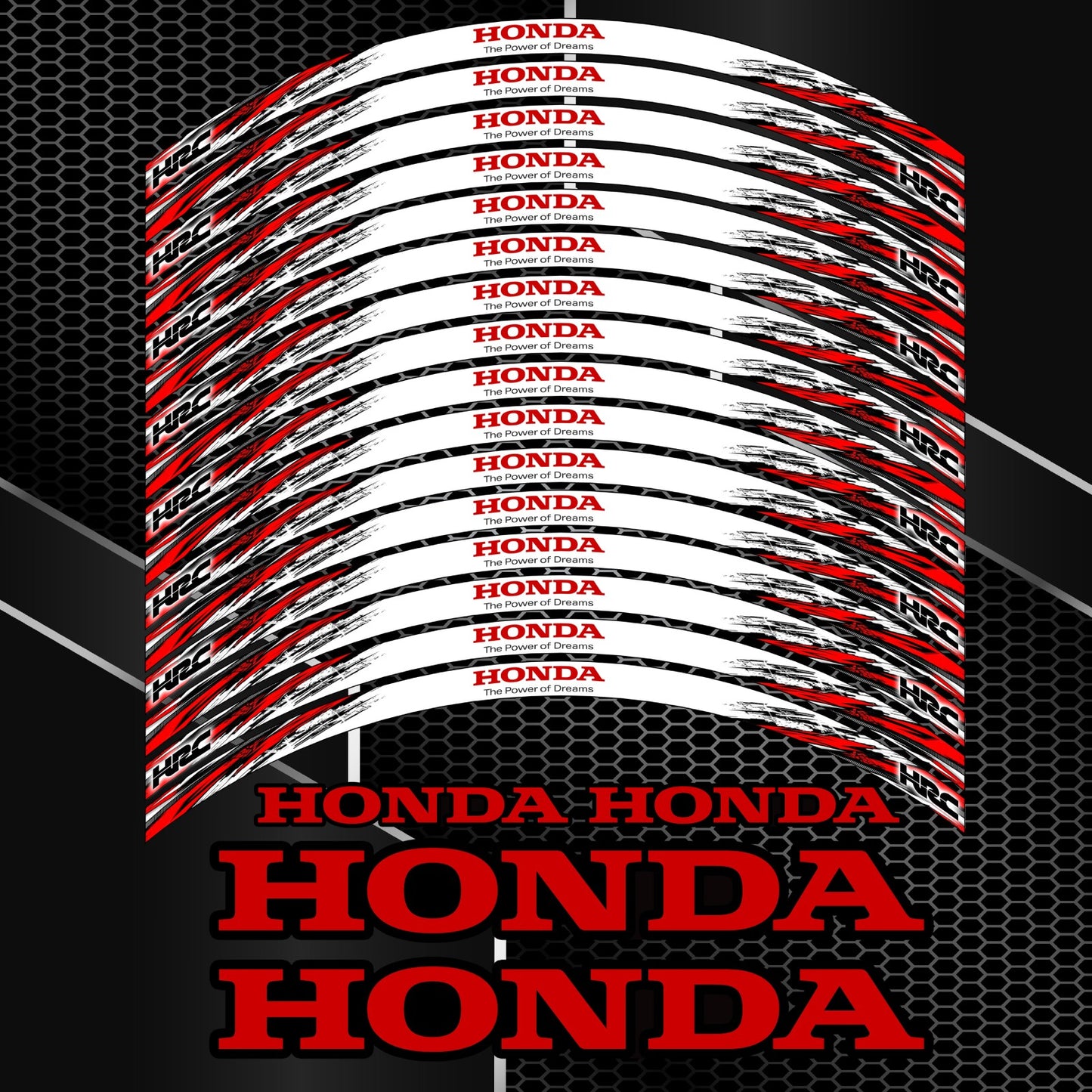 HONDA CBR motorcycle wheel decal rim stickers HRC for fireblade