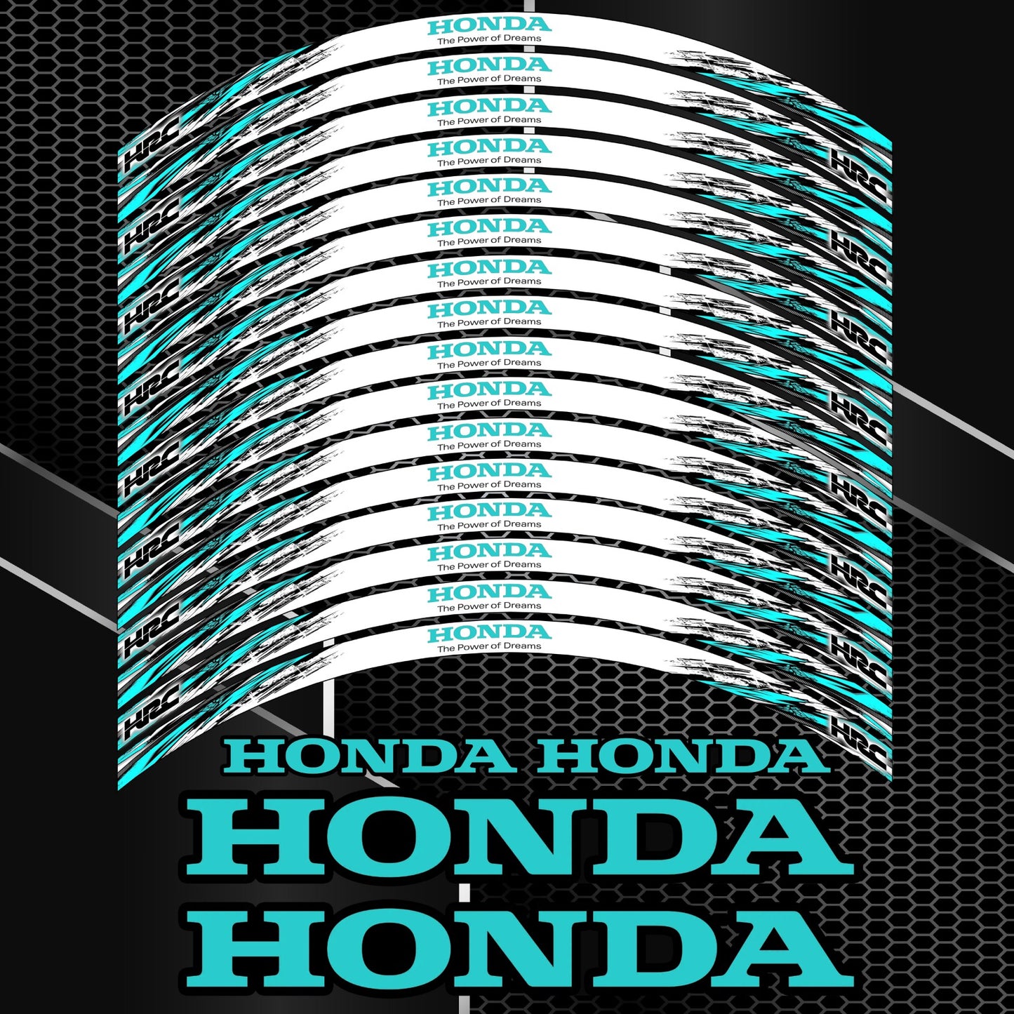 HONDA CBR motorcycle wheel decal rim stickers HRC for fireblade