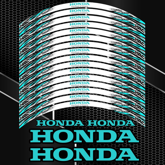 HONDA HRC Fireblade Wheel Decals – Sky Black Rim Stickers