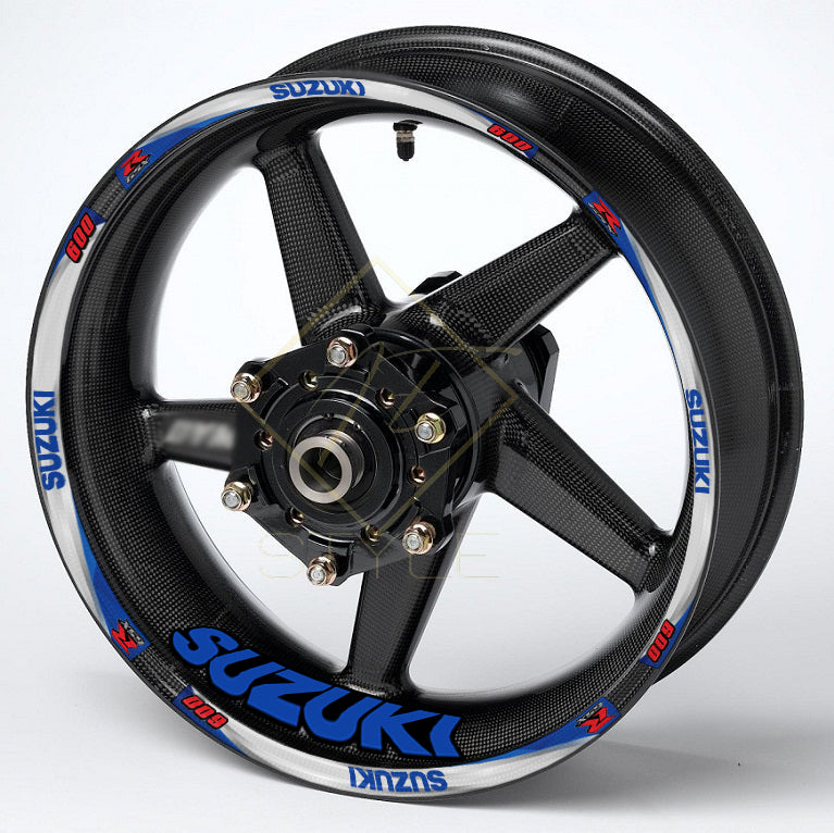 Suzuki GSX-8R Motorcycle Wheel Decals | Rim Stickers Stripes Blue