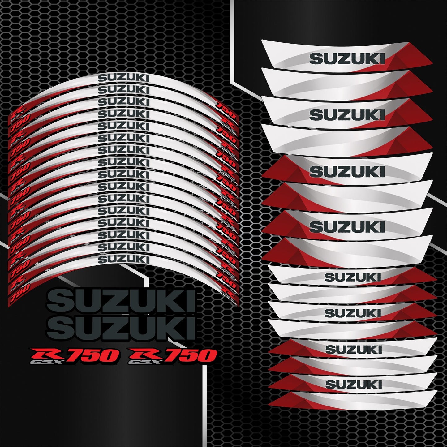 Suzuki GSX-R Wheel Decals – Gixxer Rim Stripes Stickers