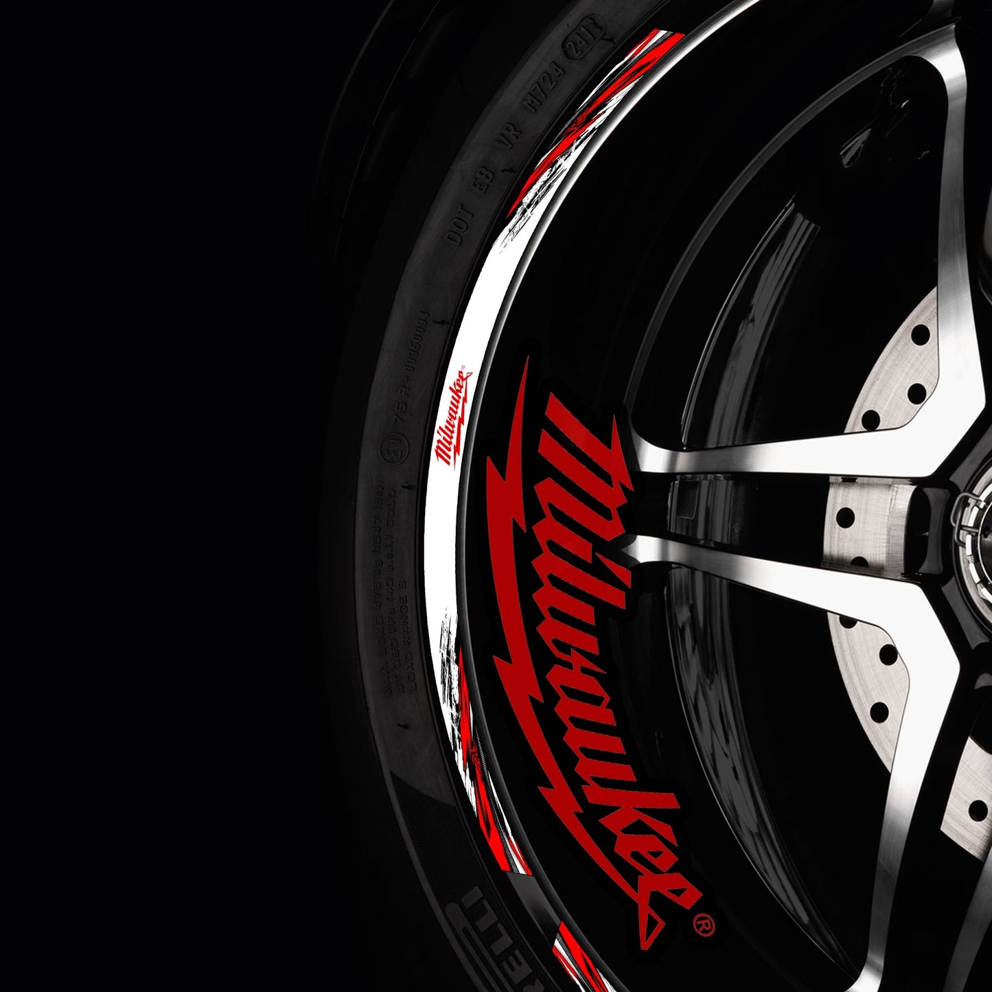 Motorcycle Wheel Decal Stripes Stickers | Rim Tape for Honda, BMW, Yamaha, Kawasaki – Milwaukee Style