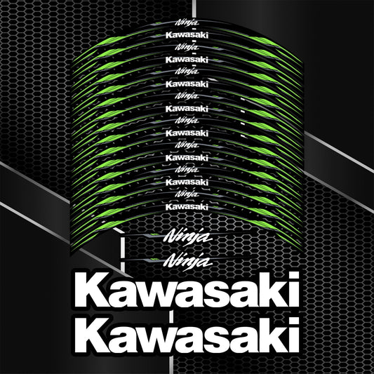 KAWASAKI NINJA Wheel Decals – Black Rim Stickers