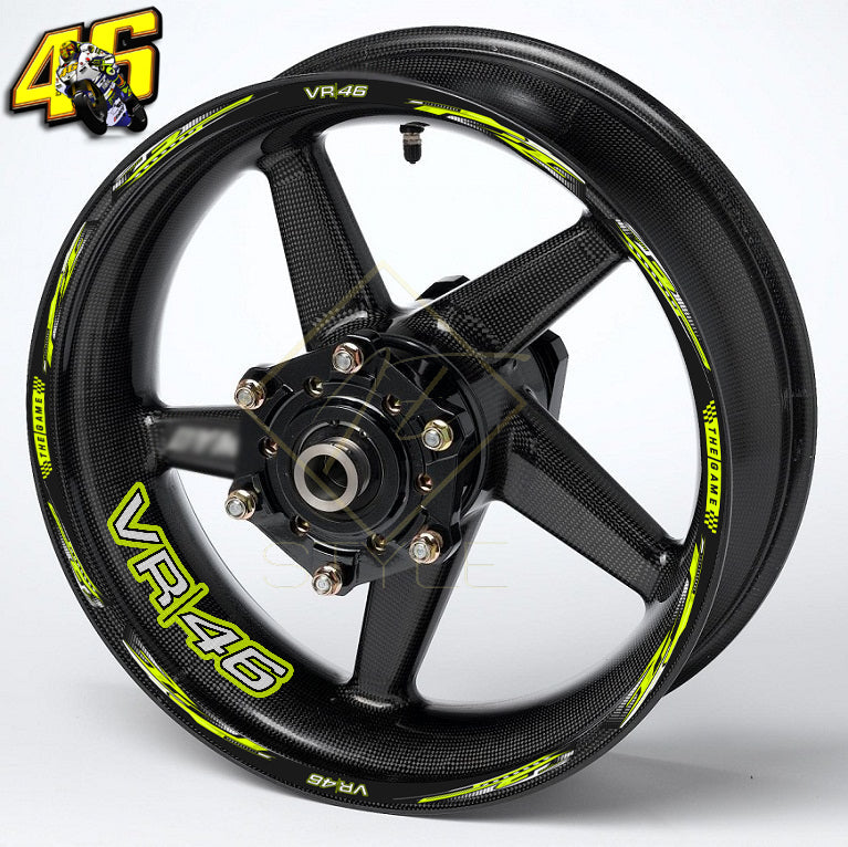Motorcycle Wheel Stripes Stickers 46 | Valentino Rossi Style for BMW, Yamaha, Kawasaki, Honda