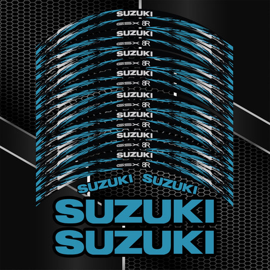 Suzuki GSX 8R Wheel Decals – ICONIC Blue Rim Stickers