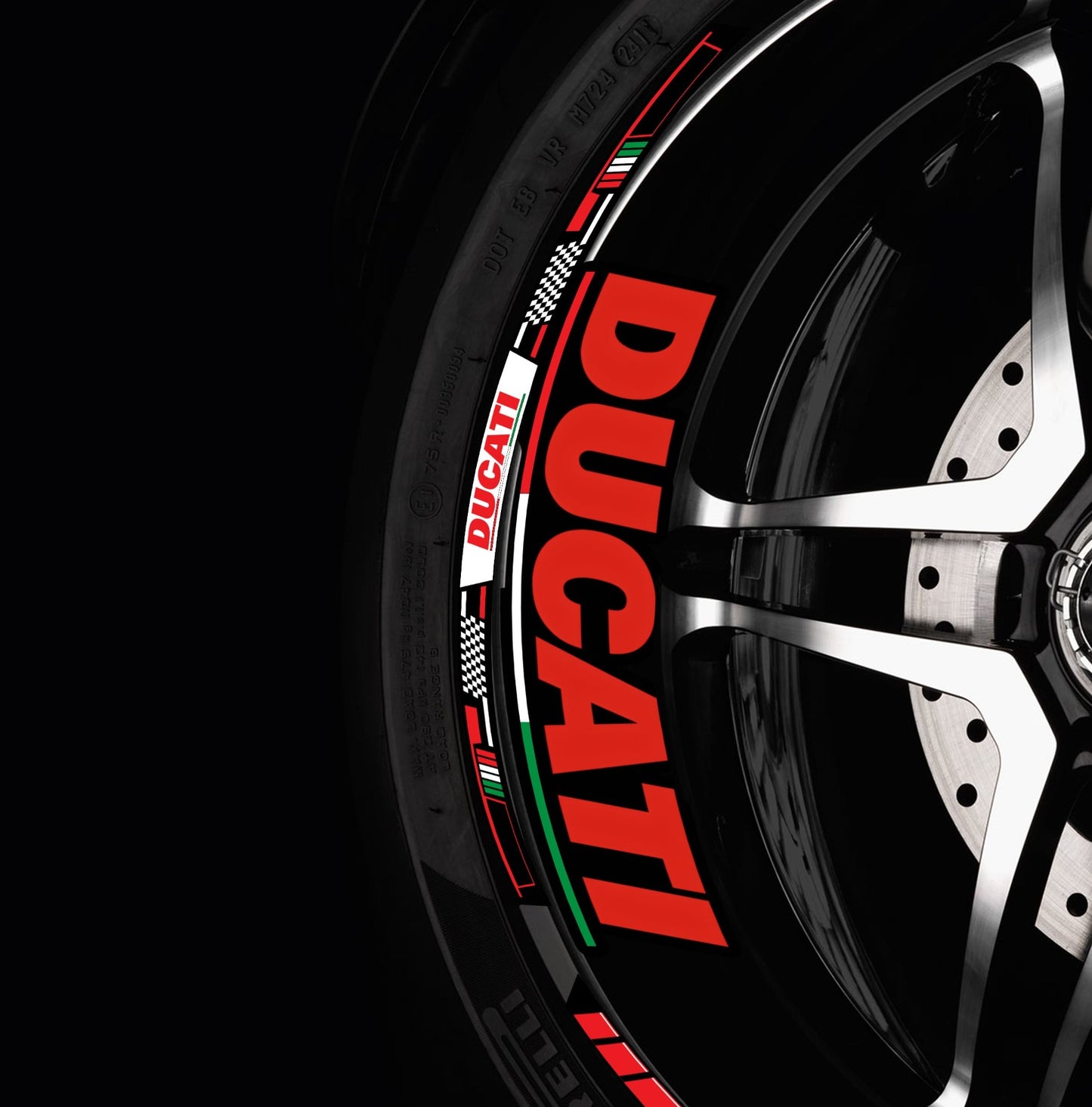 DUCATI motorcycle wheels decal rim stickers stripes for Panigale Diavel Monster