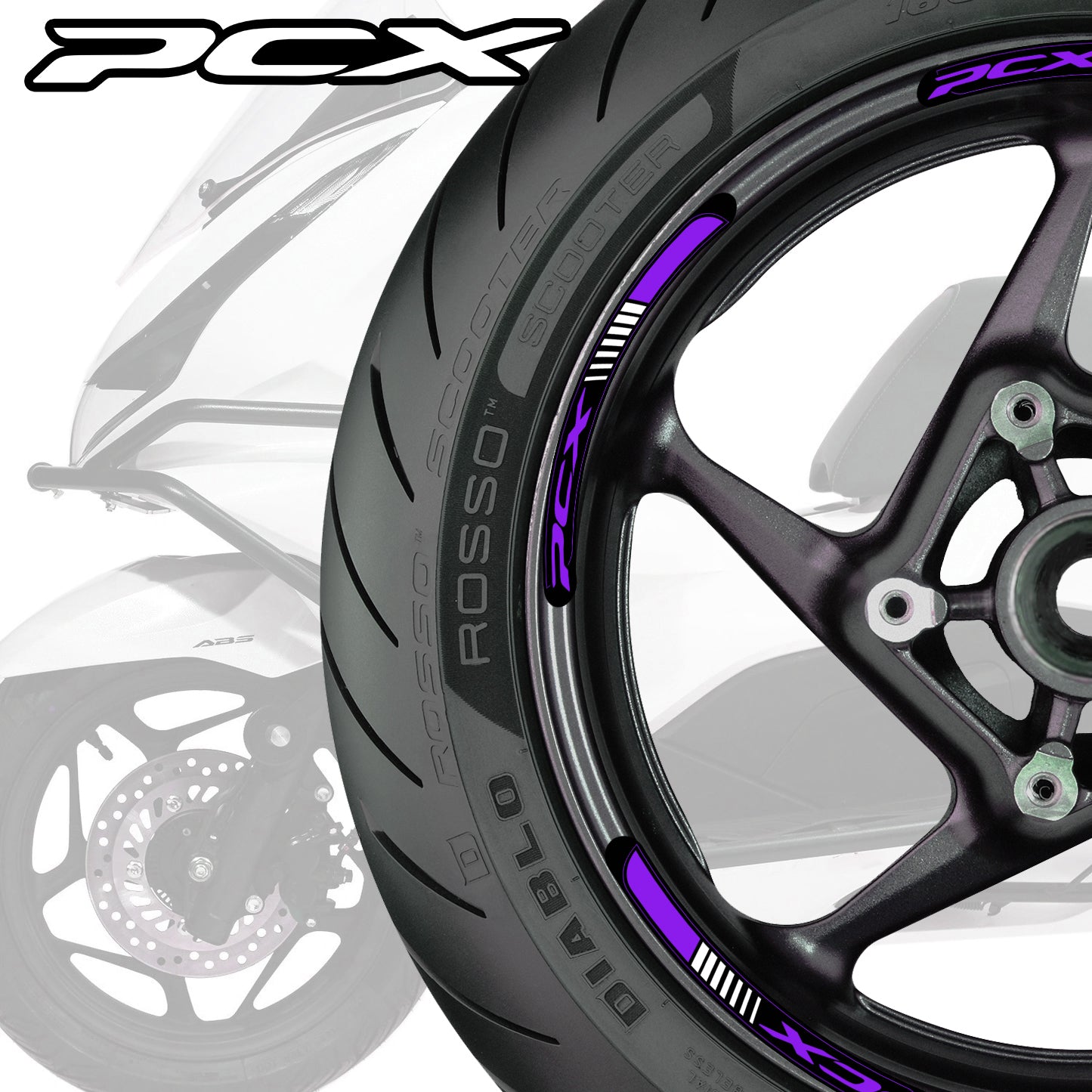 HONDA PCX Wheel Decals – Scooter & Motorcycle Rim Stripes Stickers (49cc 125cc 150cc 160cc)