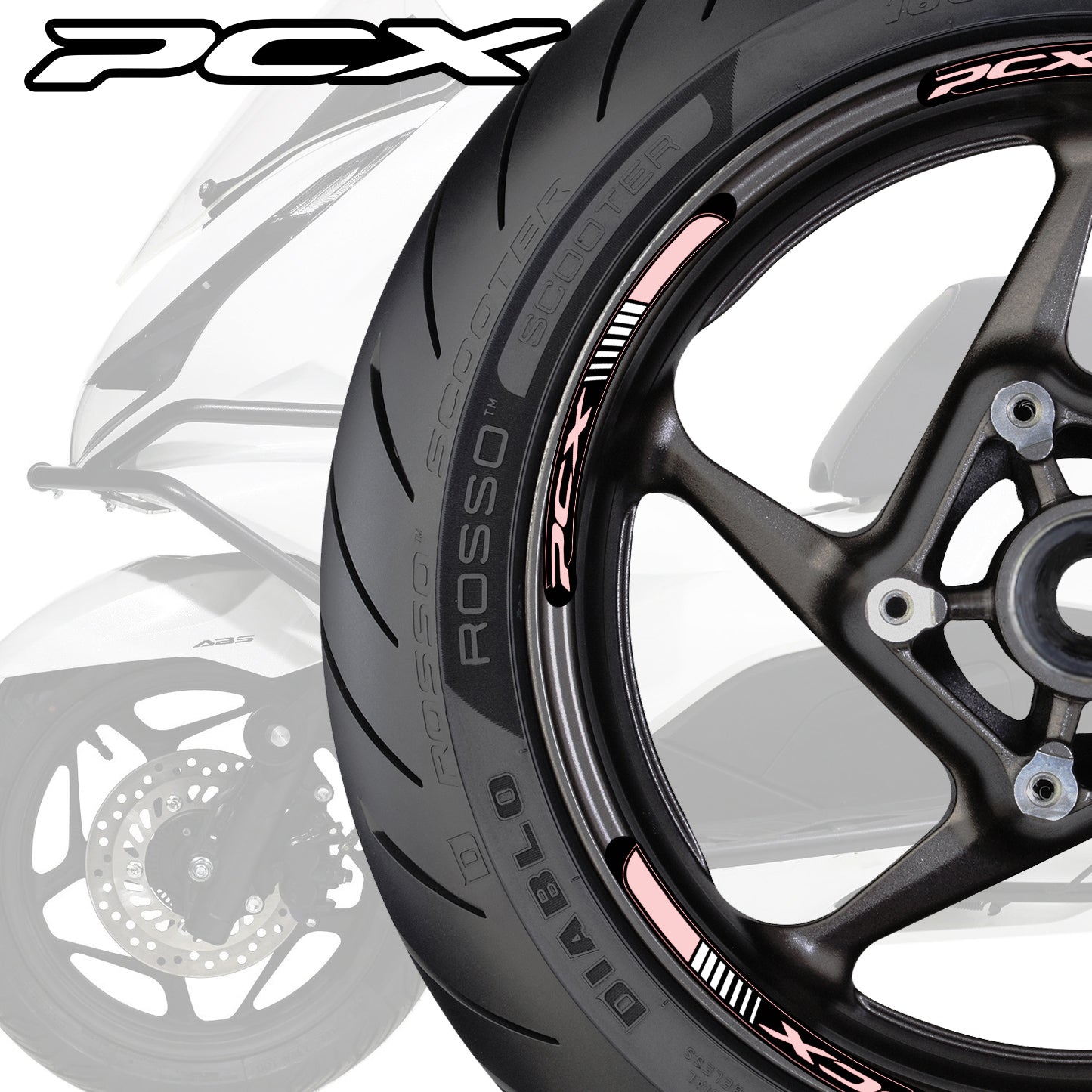 HONDA PCX Wheel Decals – Scooter & Motorcycle Rim Stripes Stickers (49cc 125cc 150cc 160cc)