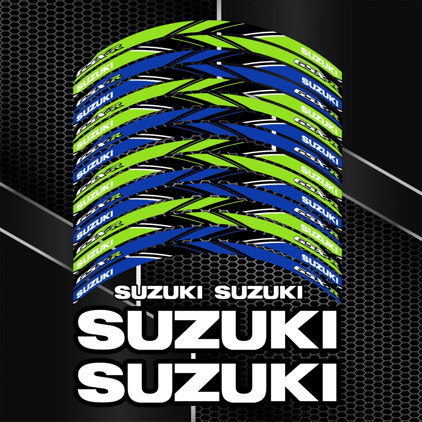 Suzuki GSX-R 1000R Wheel Decals | Motorcycle Rim Stickers Stripes Gixxer