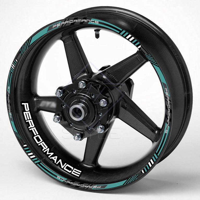 PERFORMANCE Motorcycle Wheel Rim Stickers – Universal Decals Set
