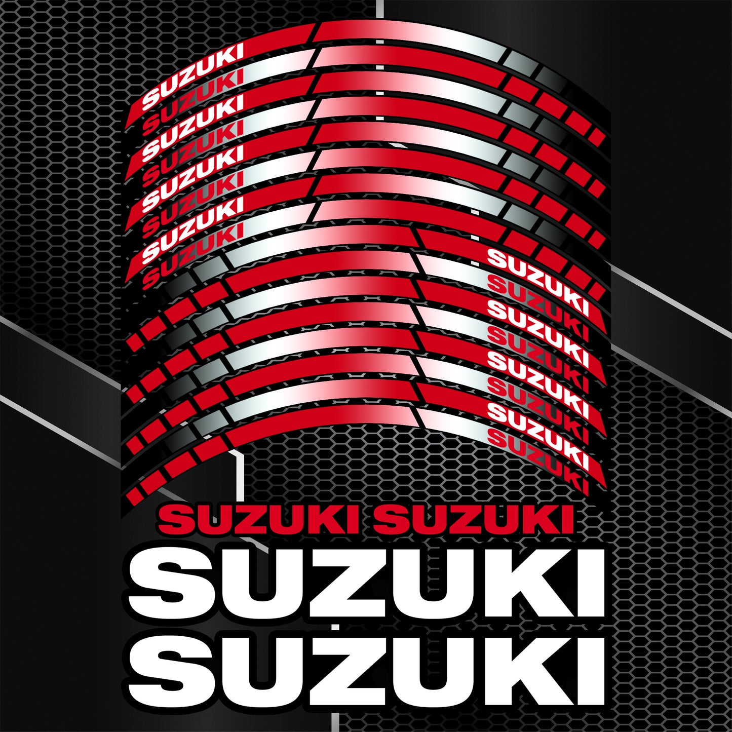 Suzuki GSX-8R Wheel Decals | Motorcycle Rim Stickers Stripes Blue