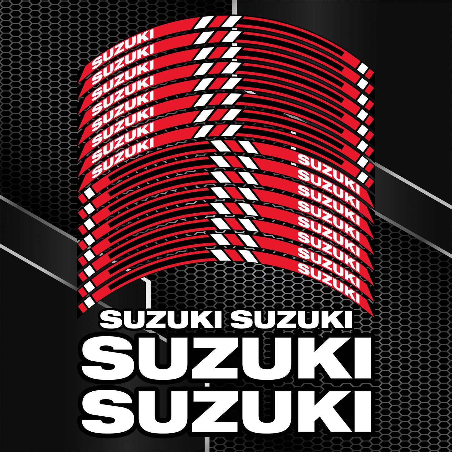 Suzuki GSX-8R Wheel Rim Decals | Blue Motorcycle Stickers & Stripes