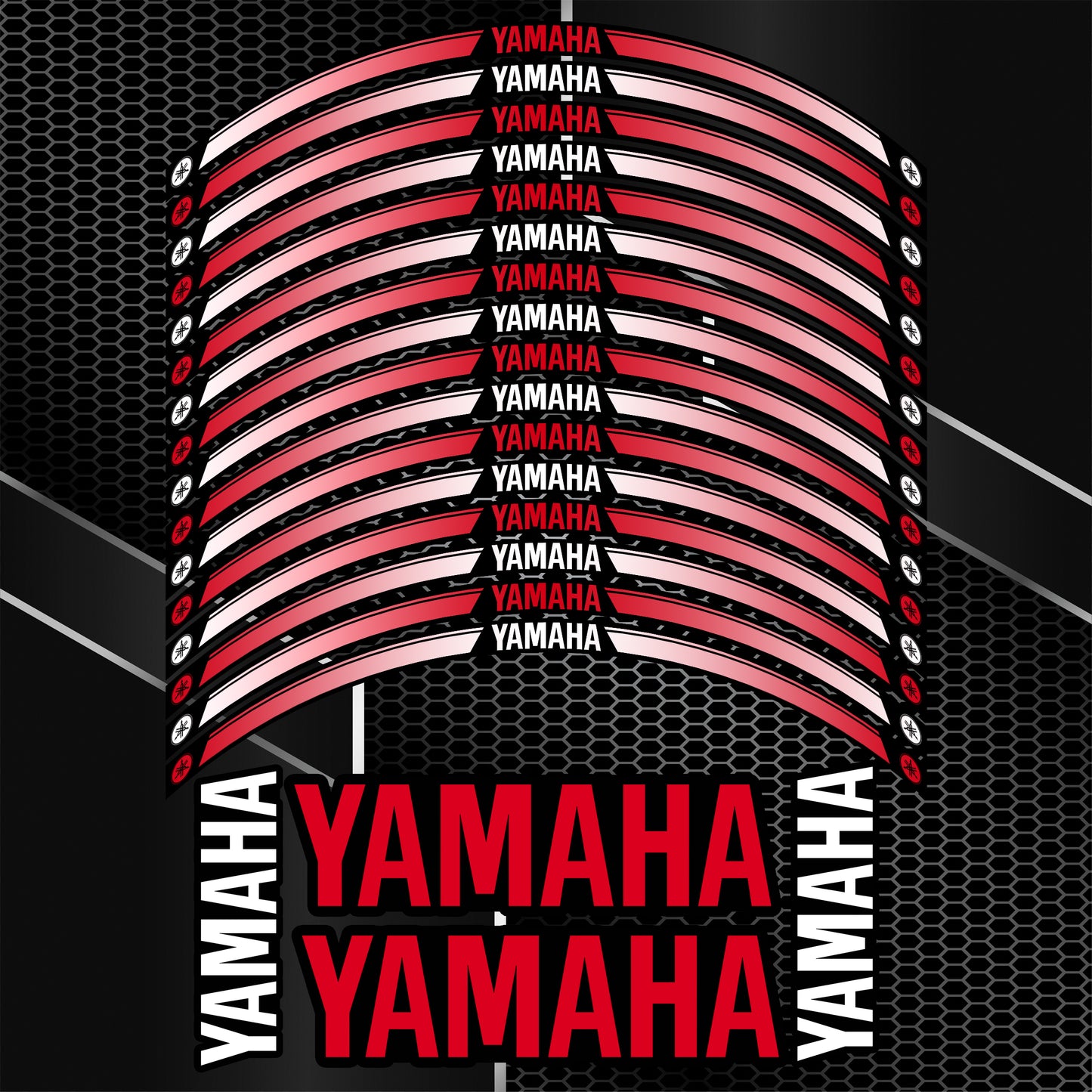 Yamaha YZF R-Series & MT Wheel Decals | Rim Stripes Stickers for Motorcycles