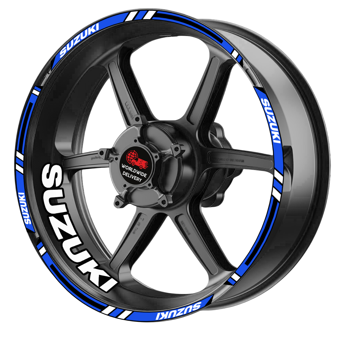 Suzuki GSX-8R Wheel Rim Decals | Blue Motorcycle Stickers & Stripes