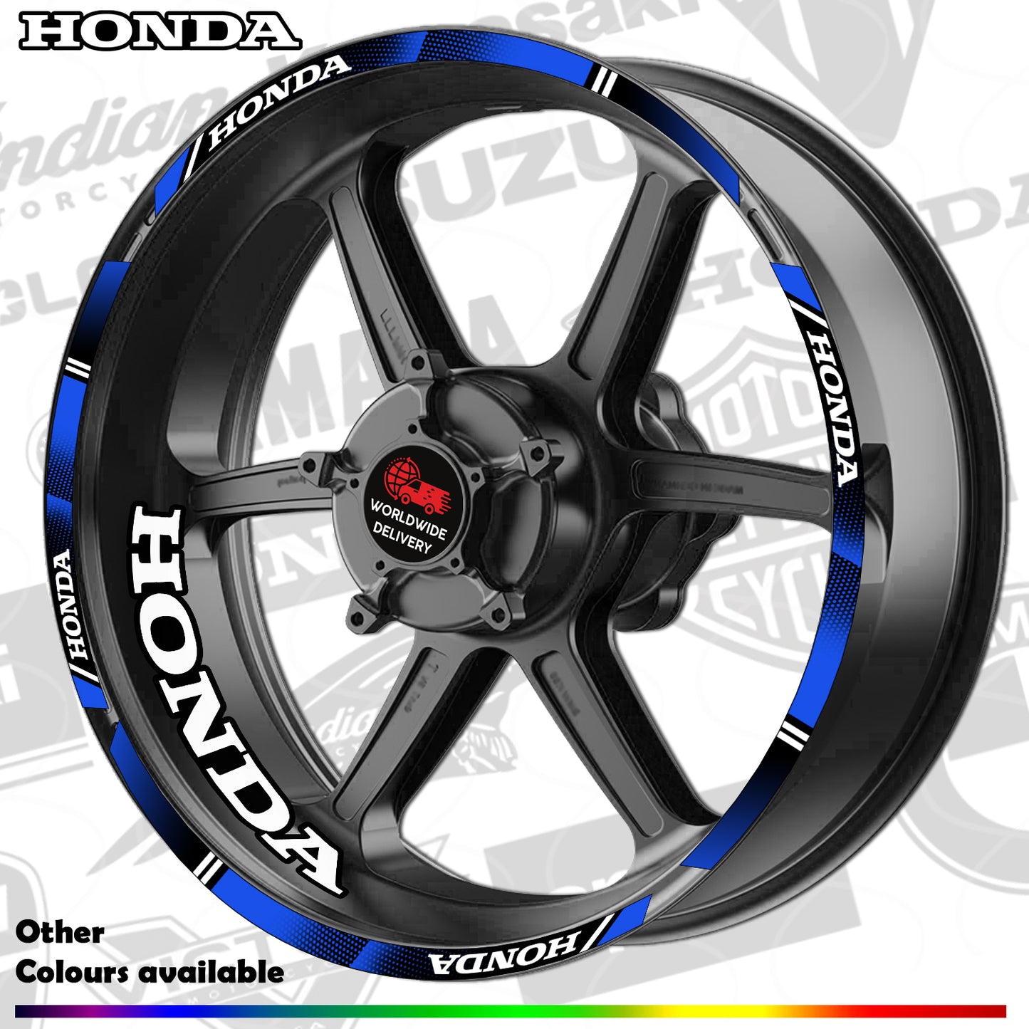 Honda CBR Wheel Decals | Motorcycle Rim Stickers HRC for Fireblade