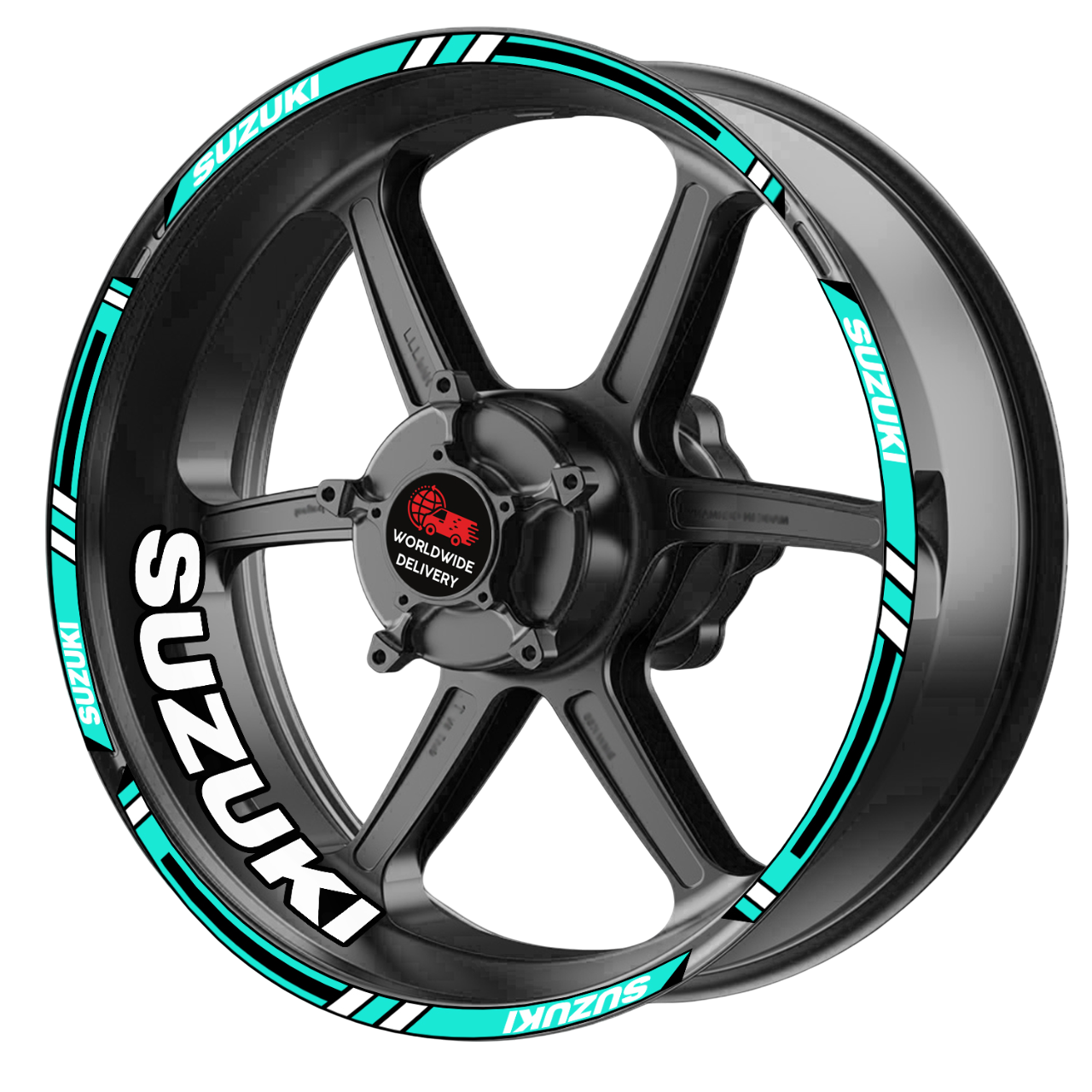 Suzuki GSX-8R Wheel Rim Decals | Blue Motorcycle Stickers & Stripes