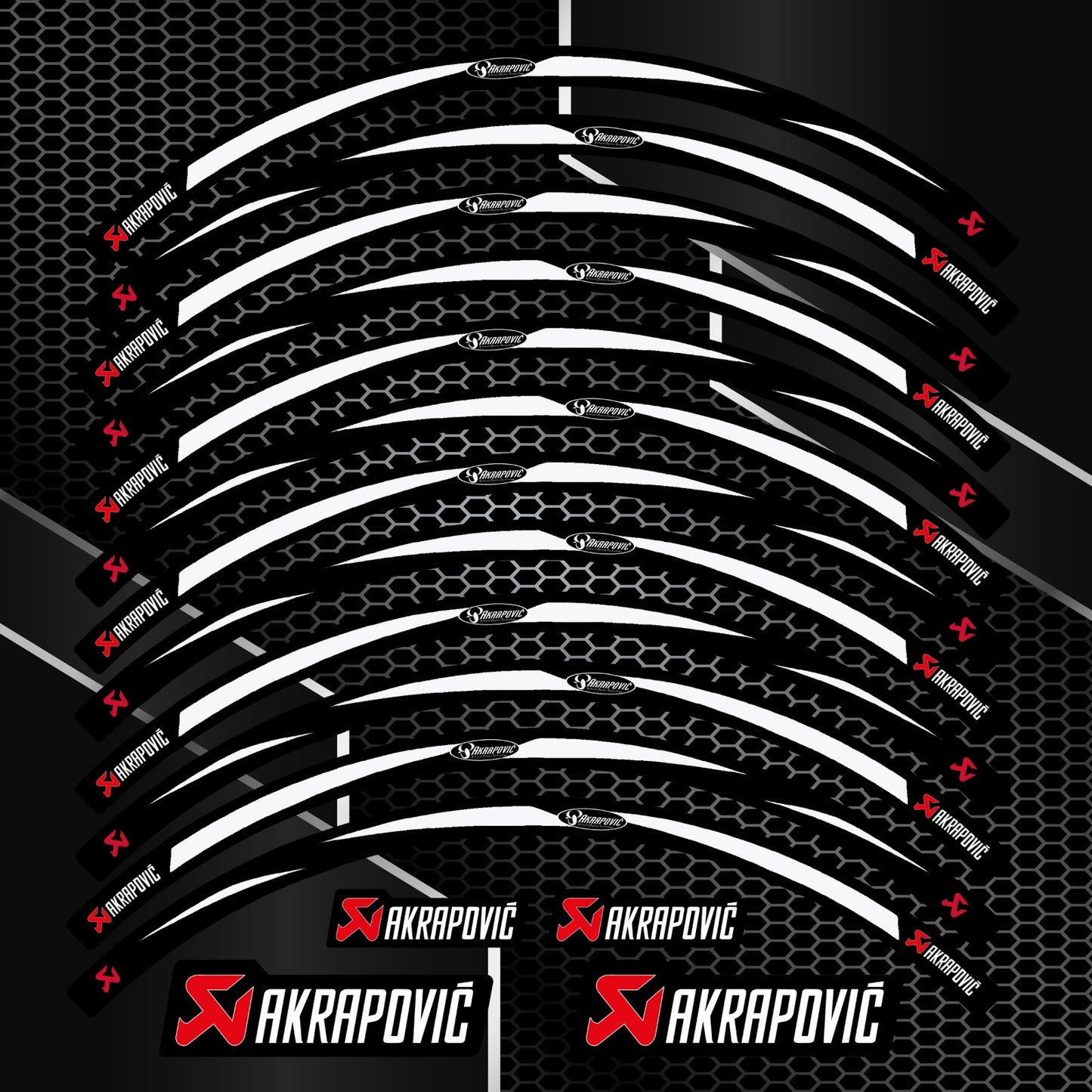 Motorcycle Wheel Decals R17 | Universal Rim Stripes Stickers for BMW, Yamaha, Kawasaki