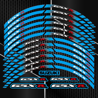 Suzuki GSX-R Wheel Decals – Blue Rim Stickers 16pcs