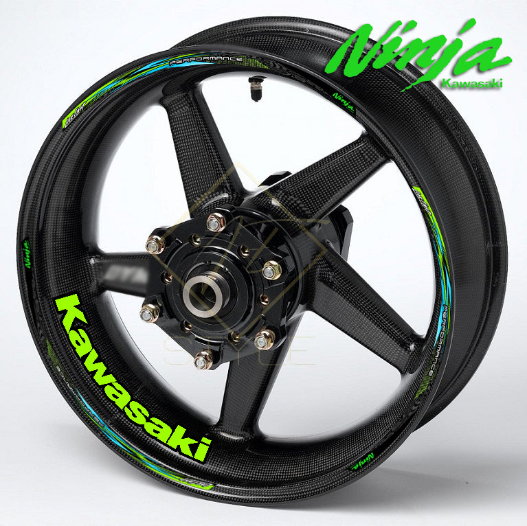 KAWASAKI NINJA Wheel Rim Decals – Motorcycle Stickers for H2, H2R, ZX-6R 636, ZX-10R, 400