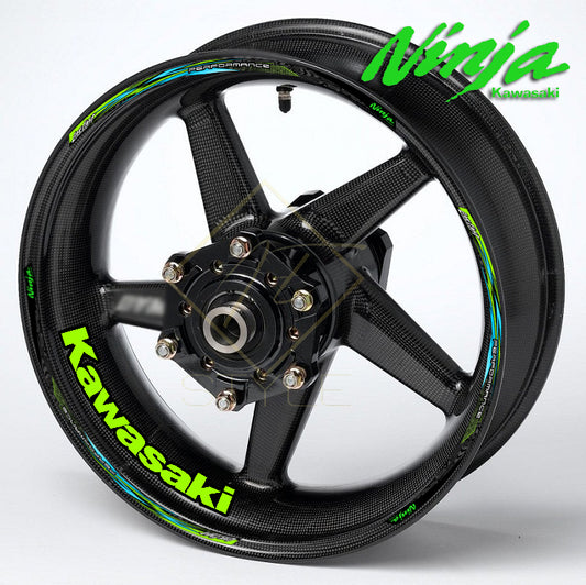 KAWASAKI NINJA Wheel Rim Decals – Motorcycle Stickers for H2, H2R, ZX-6R 636, ZX-10R, 400