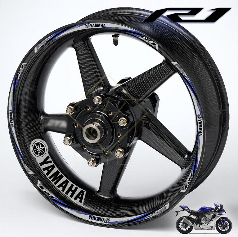 Yamaha R1 Wheel Decals | Motorcycle Rim Stickers Stripes for YZF R6 R7 MT VMAX
