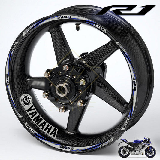 Yamaha R1 Wheel Decals | Motorcycle Rim Stickers Stripes for YZF R6 R7 MT VMAX