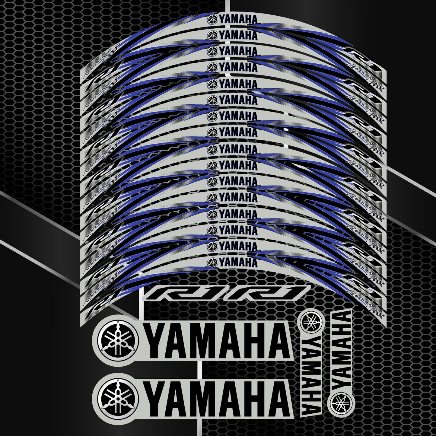 Yamaha R1 Wheel Decals | Motorcycle Rim Stickers Stripes for YZF R6 R7 MT VMAX