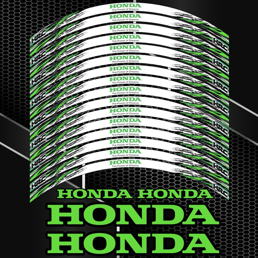 HONDA HRC Fireblade Wheel Decals – Green Black Rim Stickers