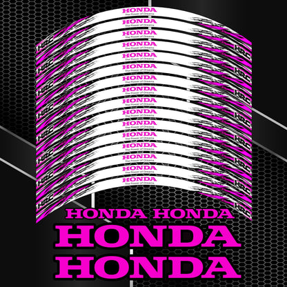 HONDA HRC Fireblade Wheel Decals – Pink Black Rim Stickers