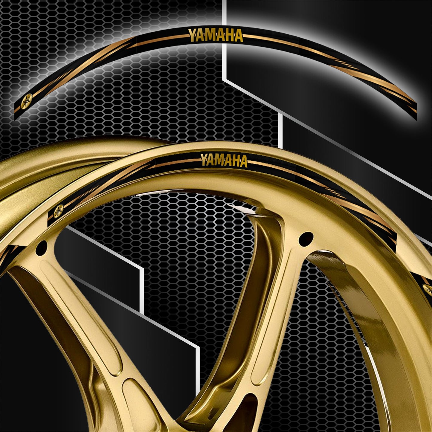 Motorcycle Rim Stickers – Yamaha YZF R1 R6 R7 MT VMAX Wheel Decals & Stripes