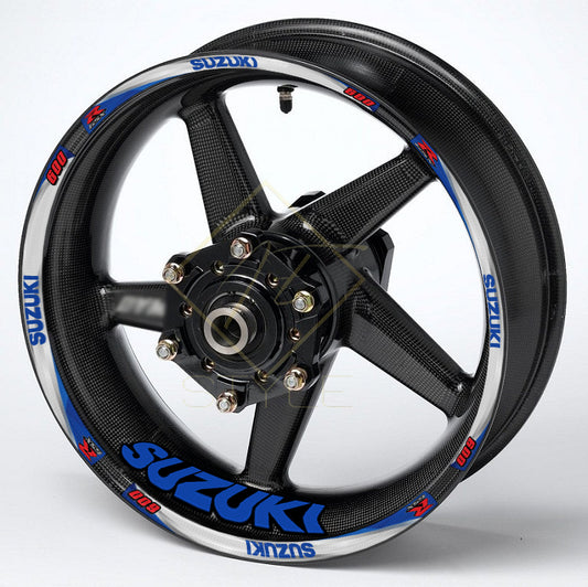 Suzuki GSX-8R Motorcycle Wheel Decals | Rim Stickers Stripes Blue