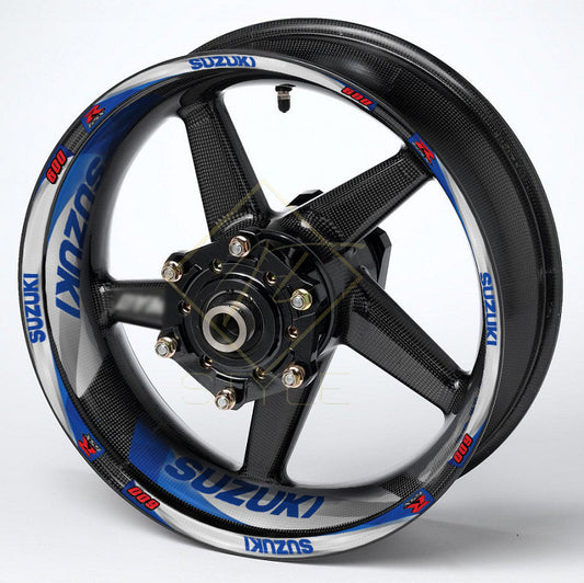 Suzuki GSX-8R Motorcycle Wheel Decals | Rim Stickers Stripes Blue