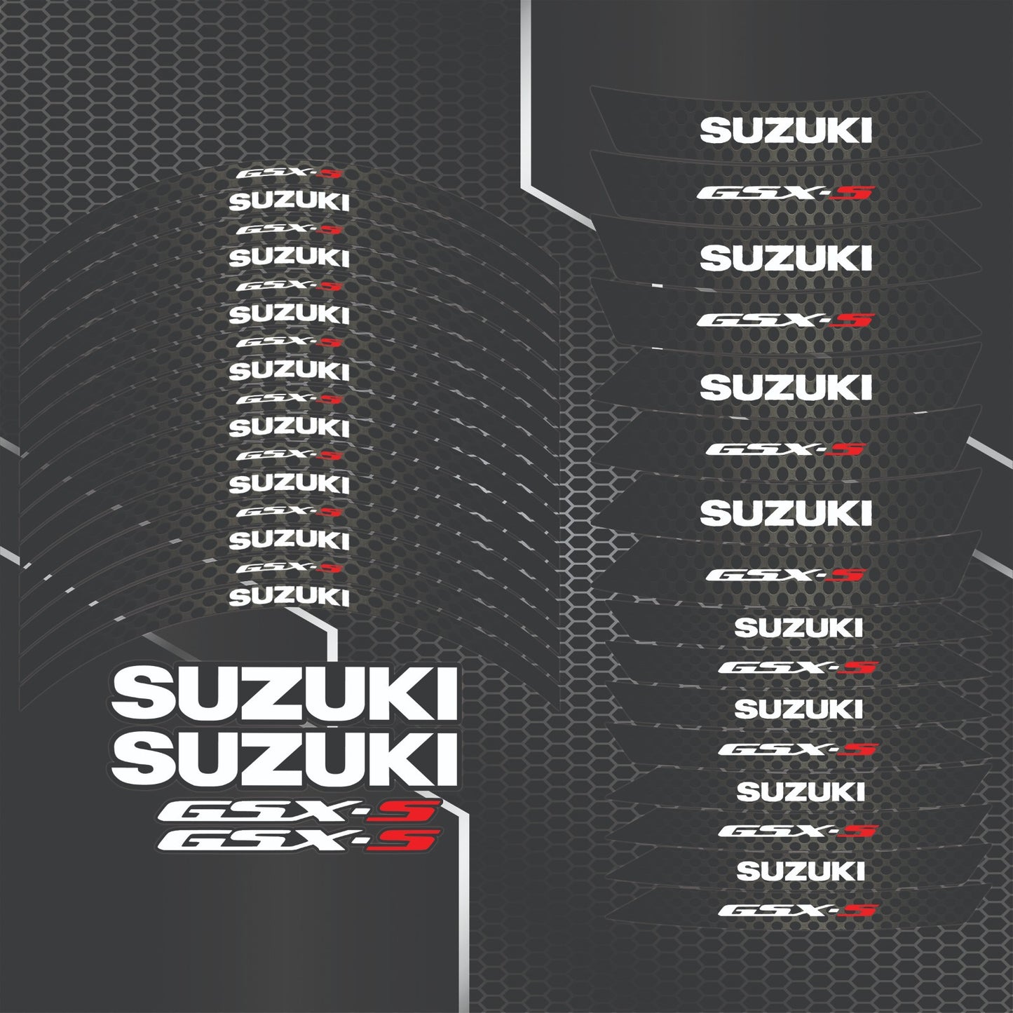 Suzuki GSX-S750 Rim Stickers Set | Wheel Decals & Stripes for Motorcycles