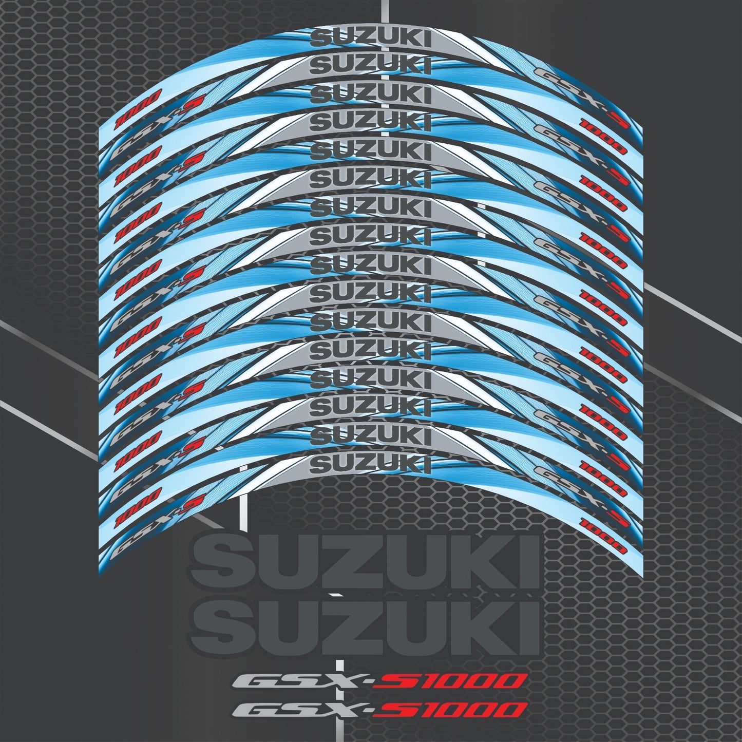 Suzuki GSX-S750 Wheel Decals | Motorcycle Rim Stickers Set