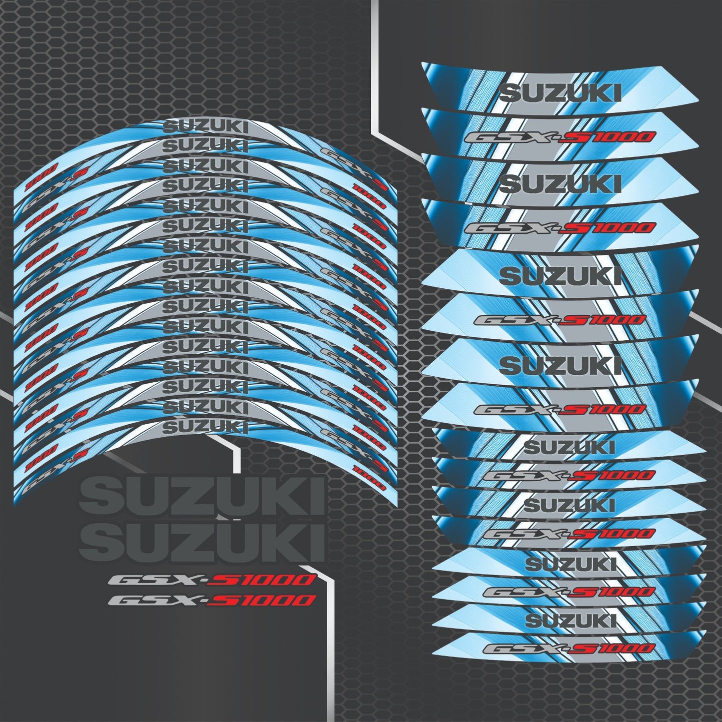 Suzuki GSX-S750 Rim Stickers Set | Wheel Decals & Stripes for Motorcycles