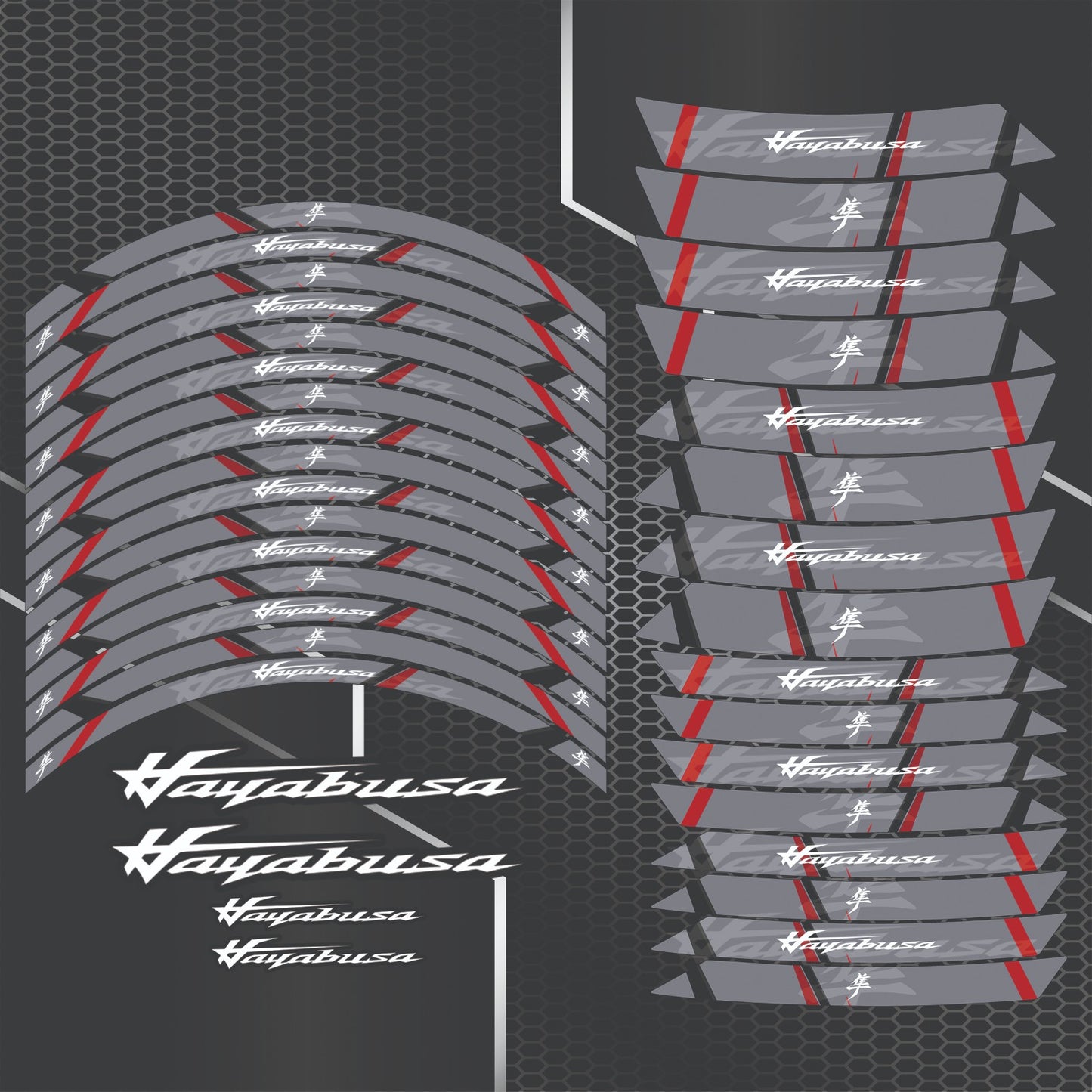 Motorcycle Rim Stripes & Wheel Stickers – Suzuki Hayabusa Decals