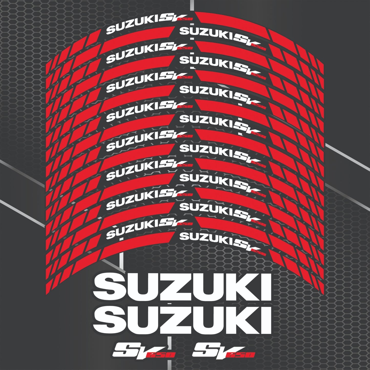 Motorcycle Wheel Rim Stickers – Suzuki SV650 Decals & Stripes Set