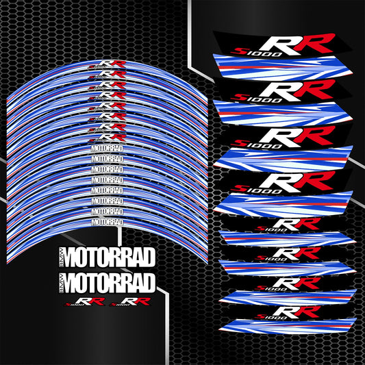 BMW S1000RR Wheel Decals – M Sport Performance Rim Stickers Kit (36pcs)