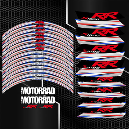 BMW S1000RR Wheel Decals – M Sport Grey Rim Stickers Kit (36pcs)