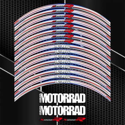 BMW S1000R Wheel Stripe Stickers – Grey M Sport Rim Decals (20pcs)