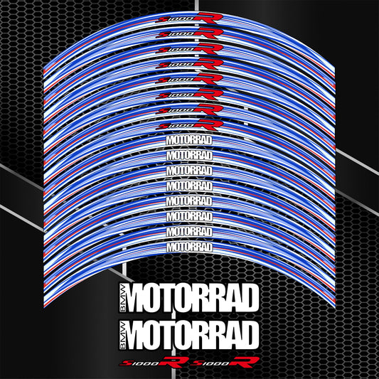 BMW S1000R Wheel Stripe Stickers – M Sport Rim Decals (20pcs)