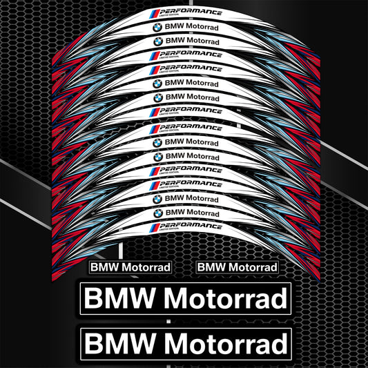 BMW Motorcycle Wheel Decals Rim Stickers R17 Stripes M Sport S R F RR GS XR RS GT