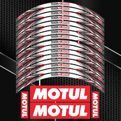 MOTUL SBK Motorcycle Wheel Decals – Universal Rim Stickers