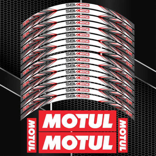 MOTUL SBK Motorcycle Wheel Decals – Universal Rim Stickers