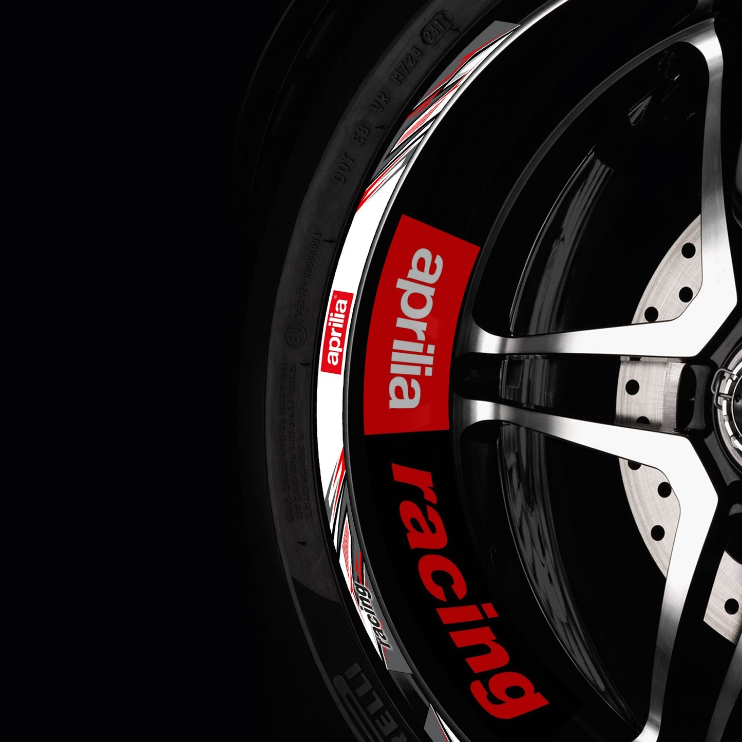 APRILIA Wheel Rim Decals – Stripe Stickers for RSV4, RS Models, Italy Edition Motorcycles