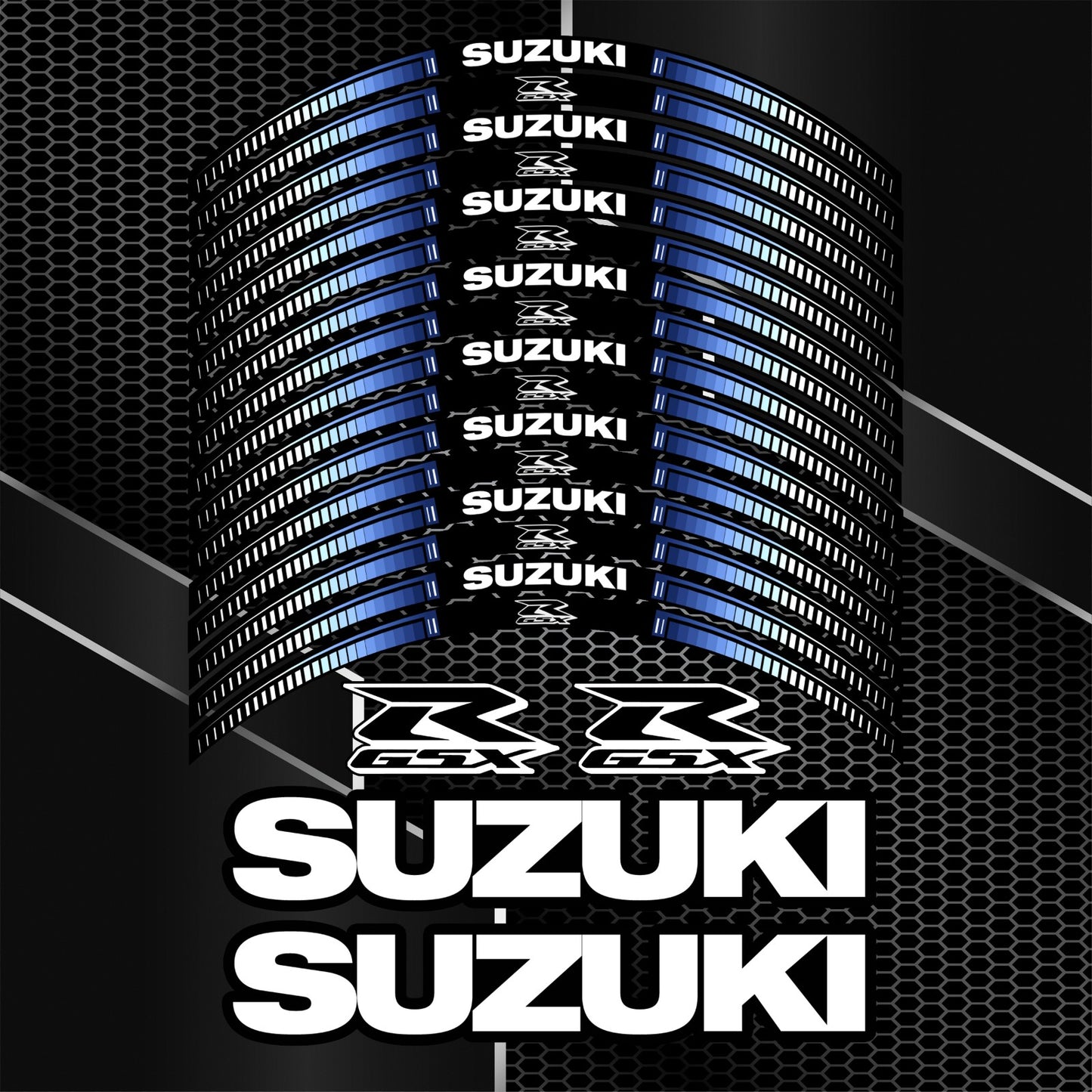 Motorcycle Wheel Rim Stickers – Suzuki GSX8R Decals Stripes Iconic Blue