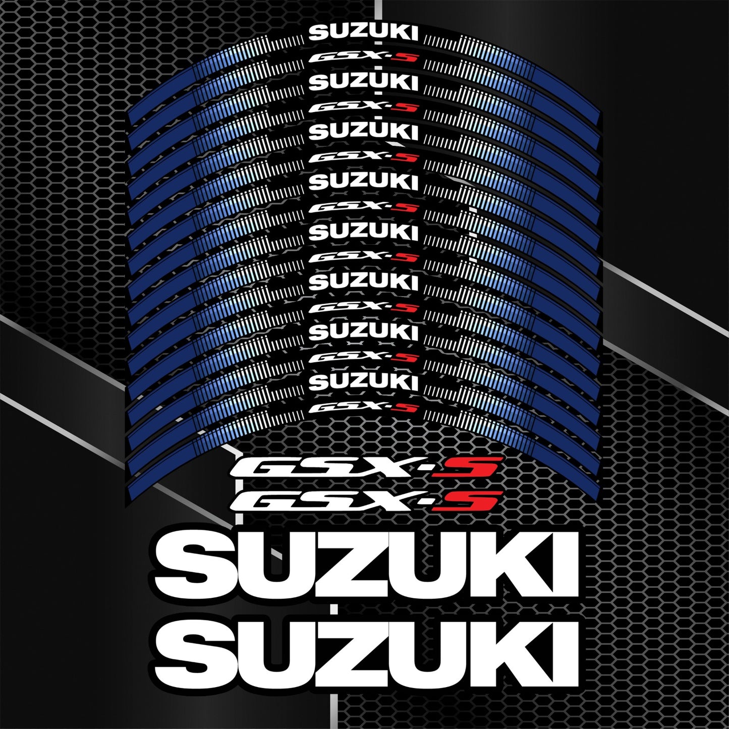 Suzuki Gixxer GSX-R 1000R Wheel Decals – Motorcycle Rim Stripes Stickers