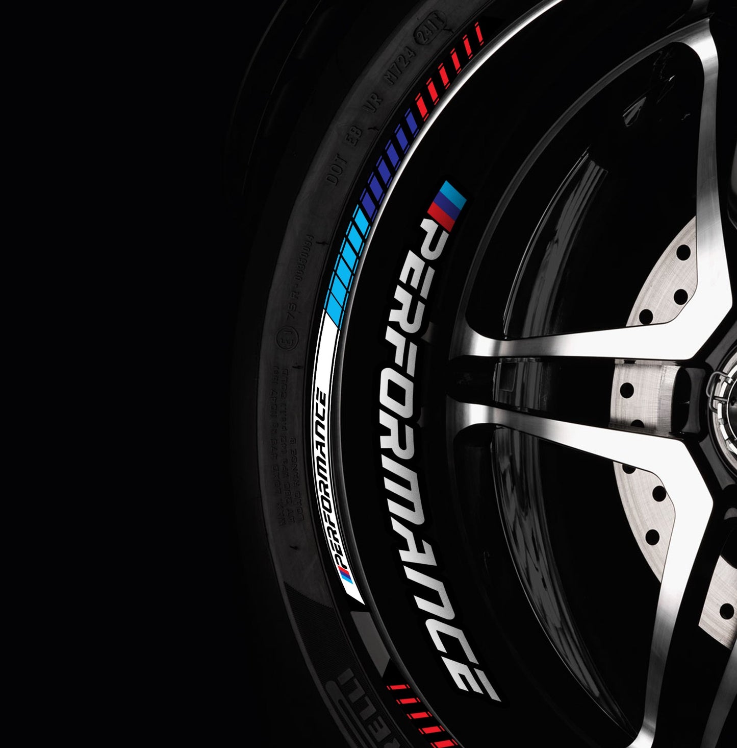 BMW motorcycle wheel stripe stickers Rim decals M Sport Performance Motorrad